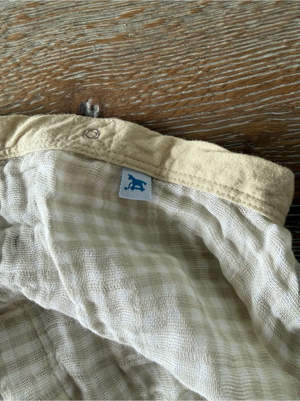 Tan Gingham Baby Car Seat Canopy - Soft Muslin Cover